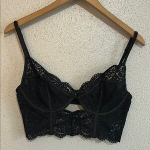 For Love &Lemons FayetecElegant Black Lace Bralette Size 36C